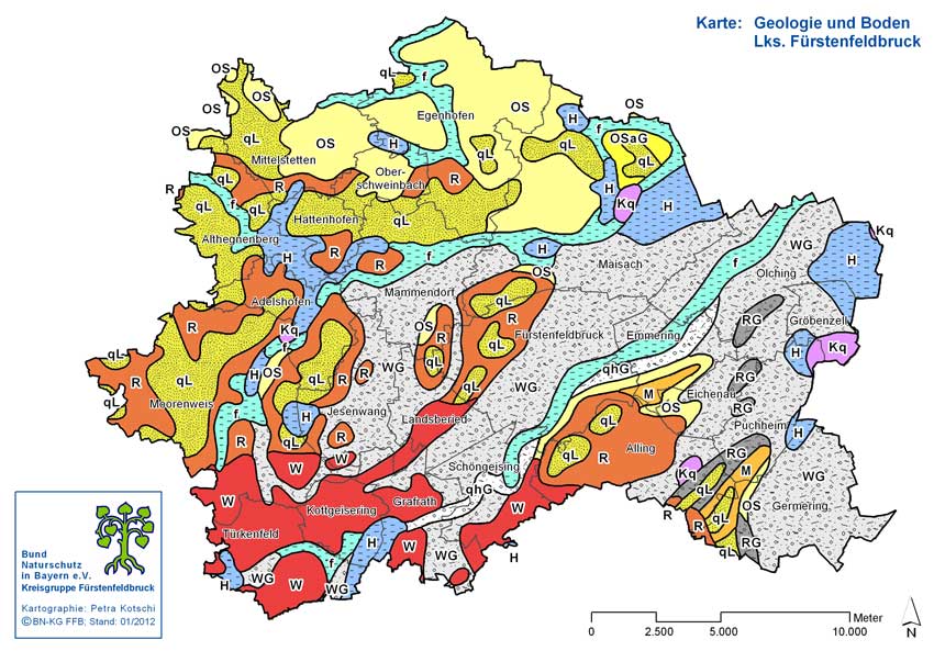 Geologie und Bodenart im Lks. Fürstenfeldbruck