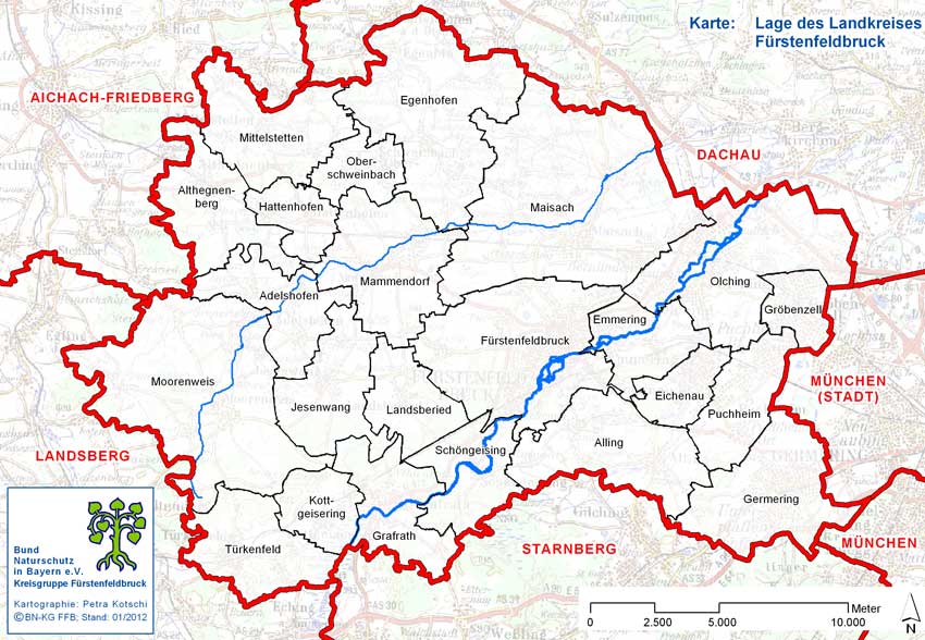 Lage des Landkreises Fürstenfeldbruck